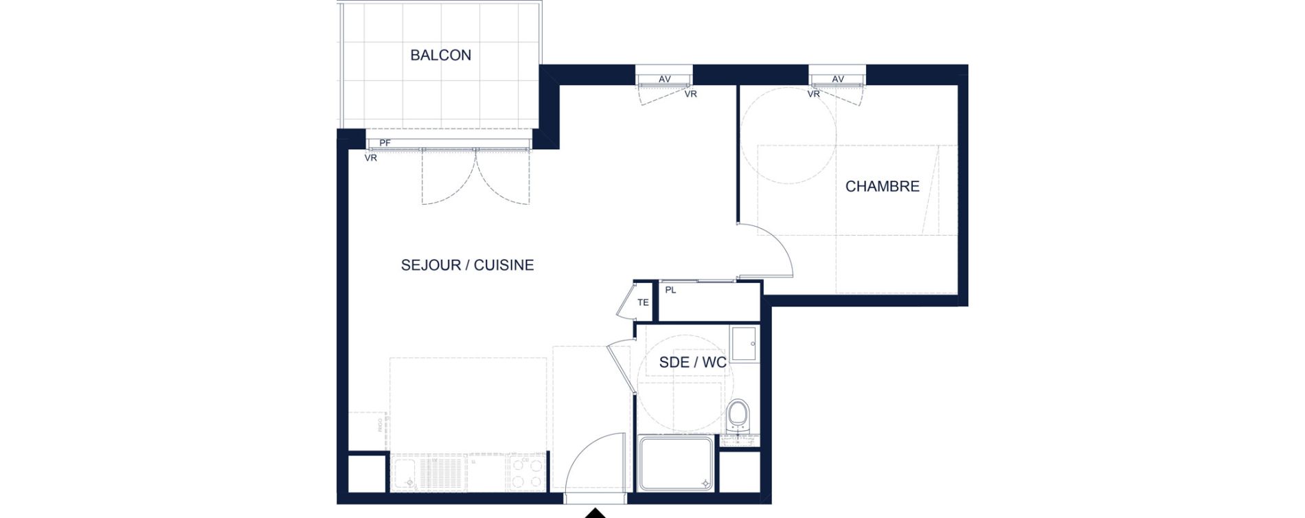 Appartement T2 de 45,84 m2 &agrave; Vichy Deni&egrave;re les romains