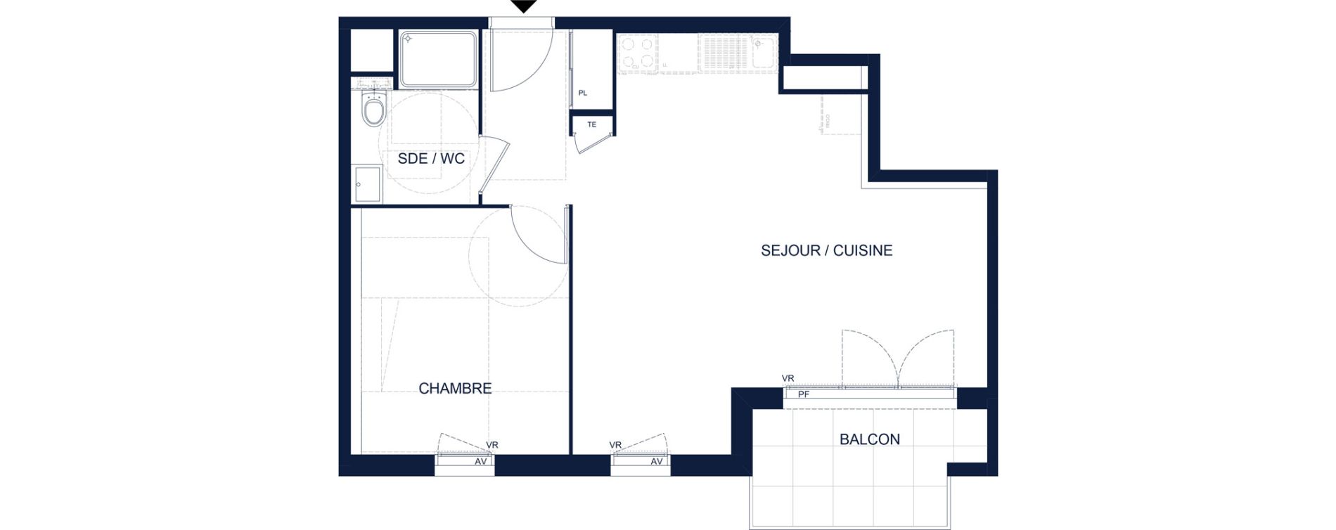 Appartement T2 de 48,69 m2 &agrave; Vichy Deni&egrave;re les romains