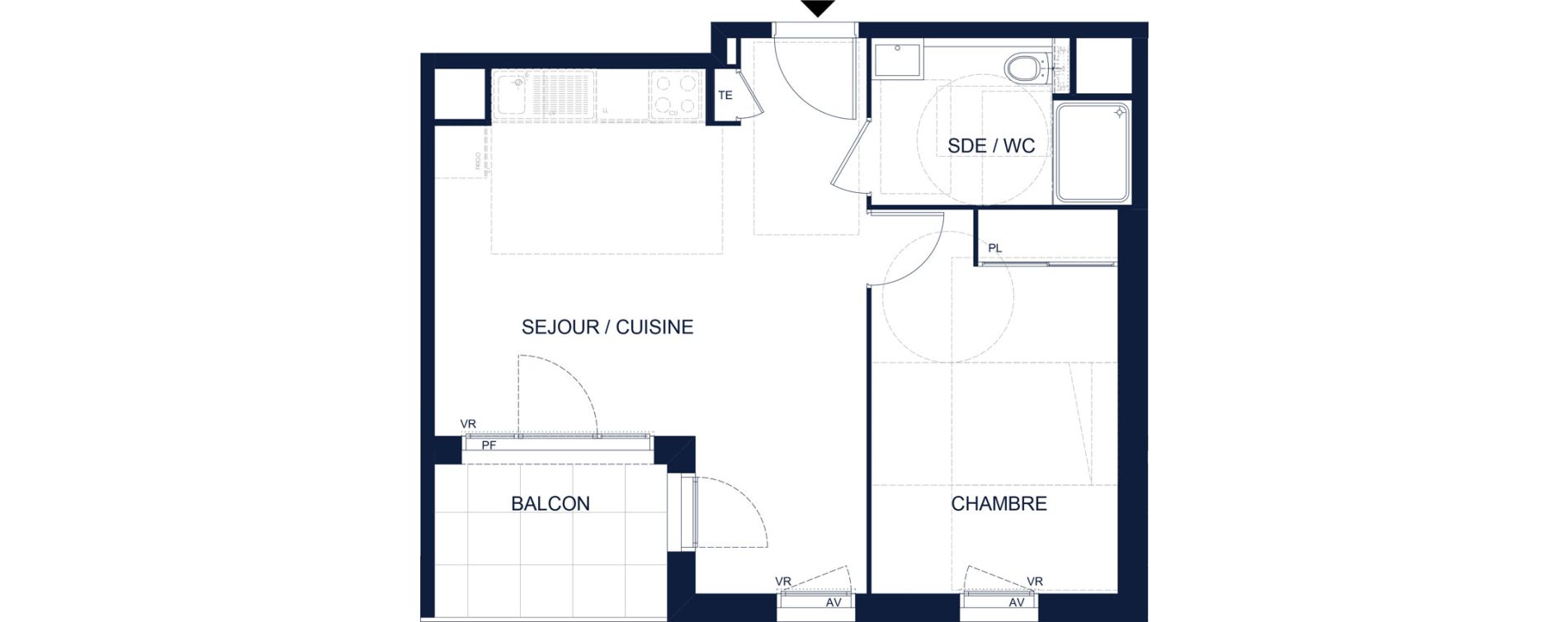 Appartement T2 de 41,53 m2 &agrave; Vichy Deni&egrave;re les romains