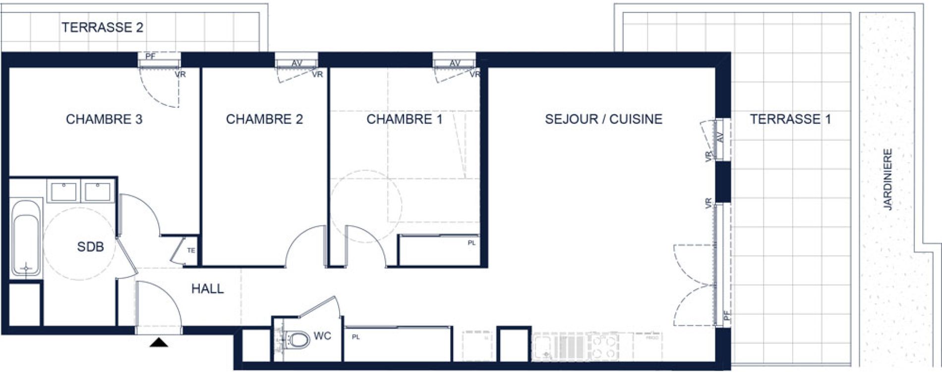 Appartement T4 de 81,33 m2 &agrave; Vichy Deni&egrave;re les romains