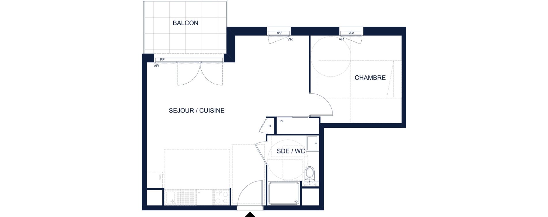 Appartement T2 de 45,84 m2 &agrave; Vichy Deni&egrave;re les romains