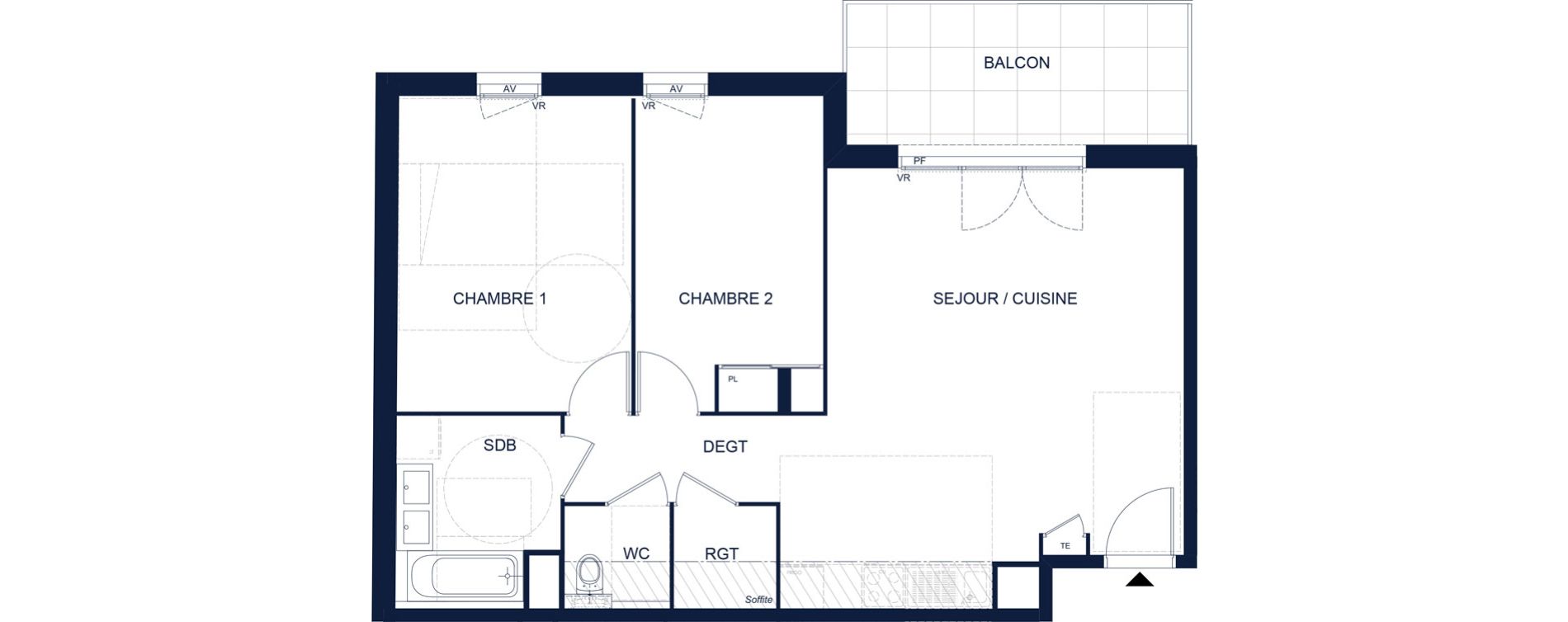 Appartement T3 de 68,08 m2 &agrave; Vichy Deni&egrave;re les romains