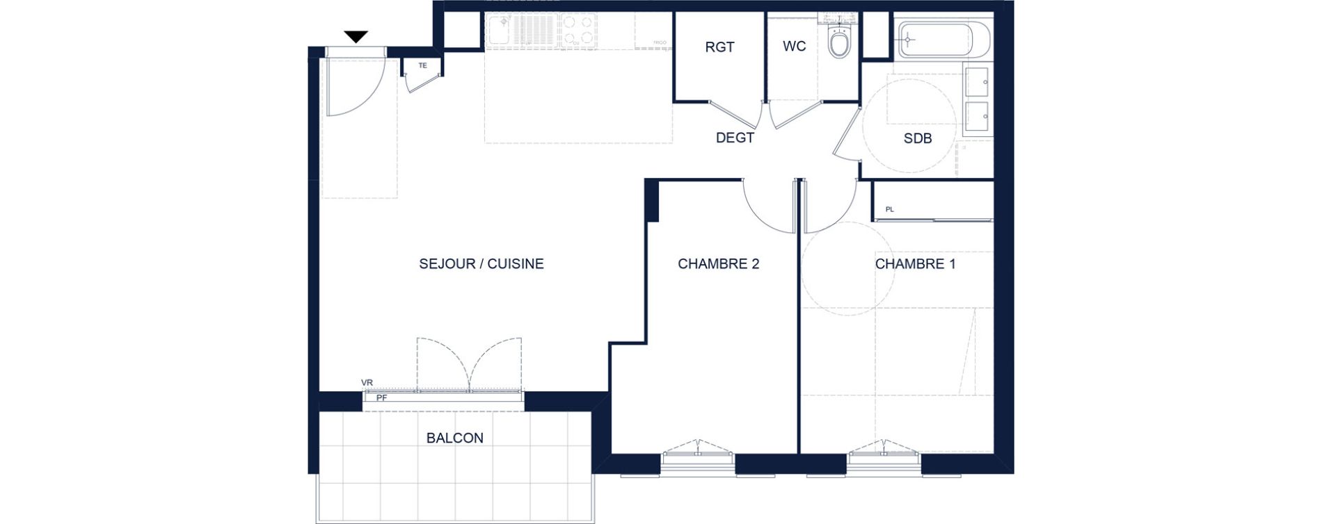 Appartement T3 de 67,90 m2 &agrave; Vichy Deni&egrave;re les romains