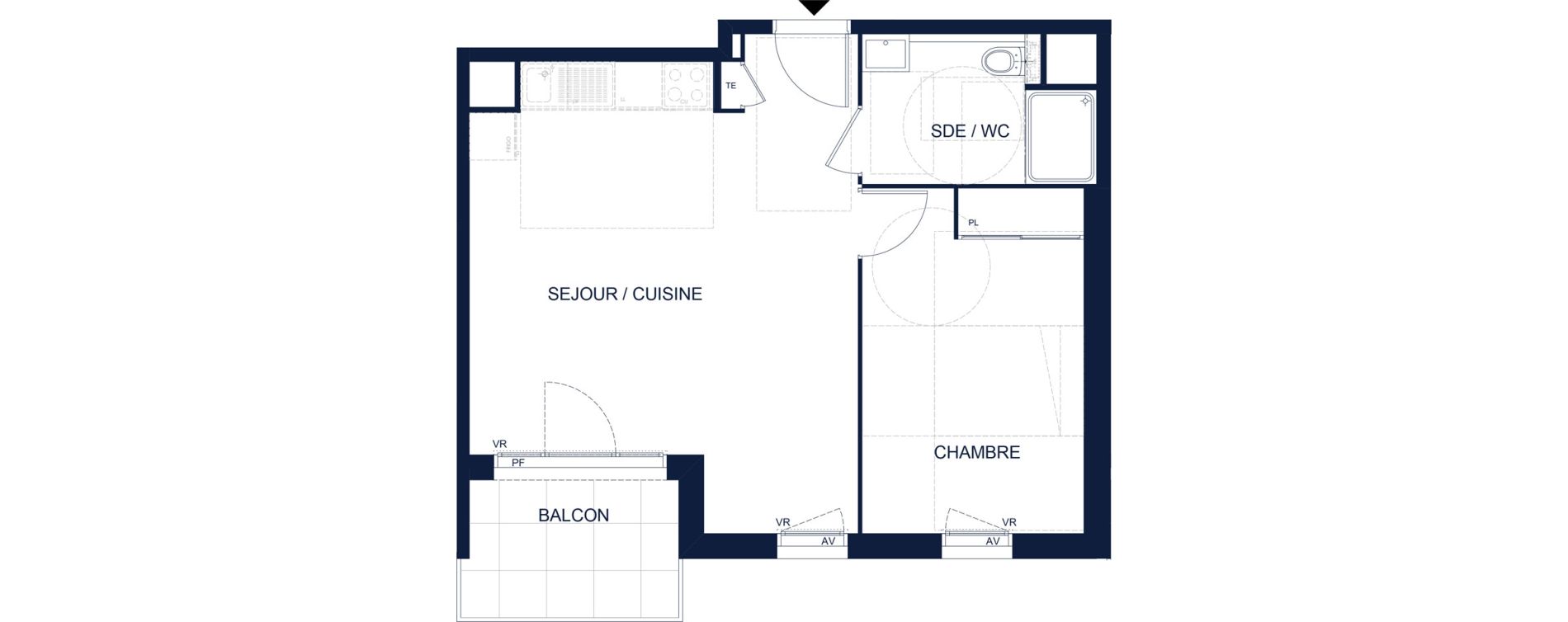 Appartement T2 de 43,91 m2 &agrave; Vichy Deni&egrave;re les romains