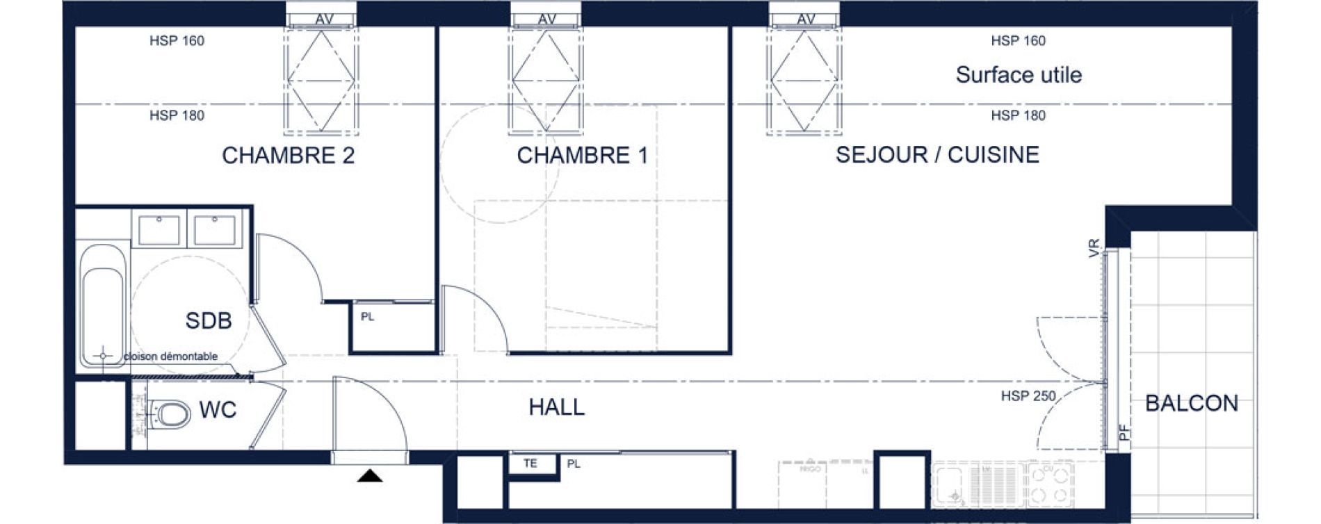 Appartement T3 de 61,78 m2 &agrave; Vichy Deni&egrave;re les romains