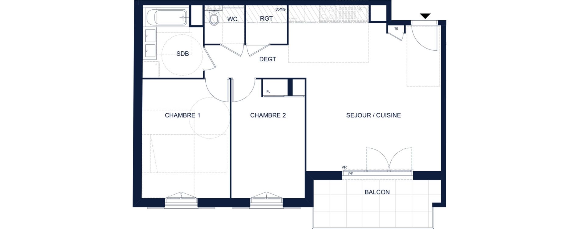 Appartement T3 de 68,44 m2 &agrave; Vichy Deni&egrave;re les romains