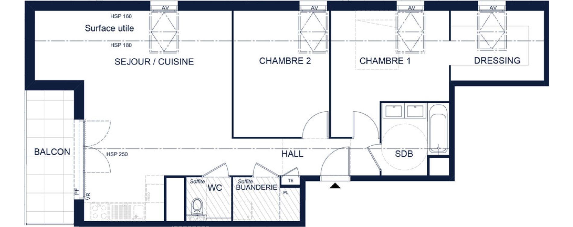 Appartement T3 de 65,40 m2 &agrave; Vichy Deni&egrave;re les romains