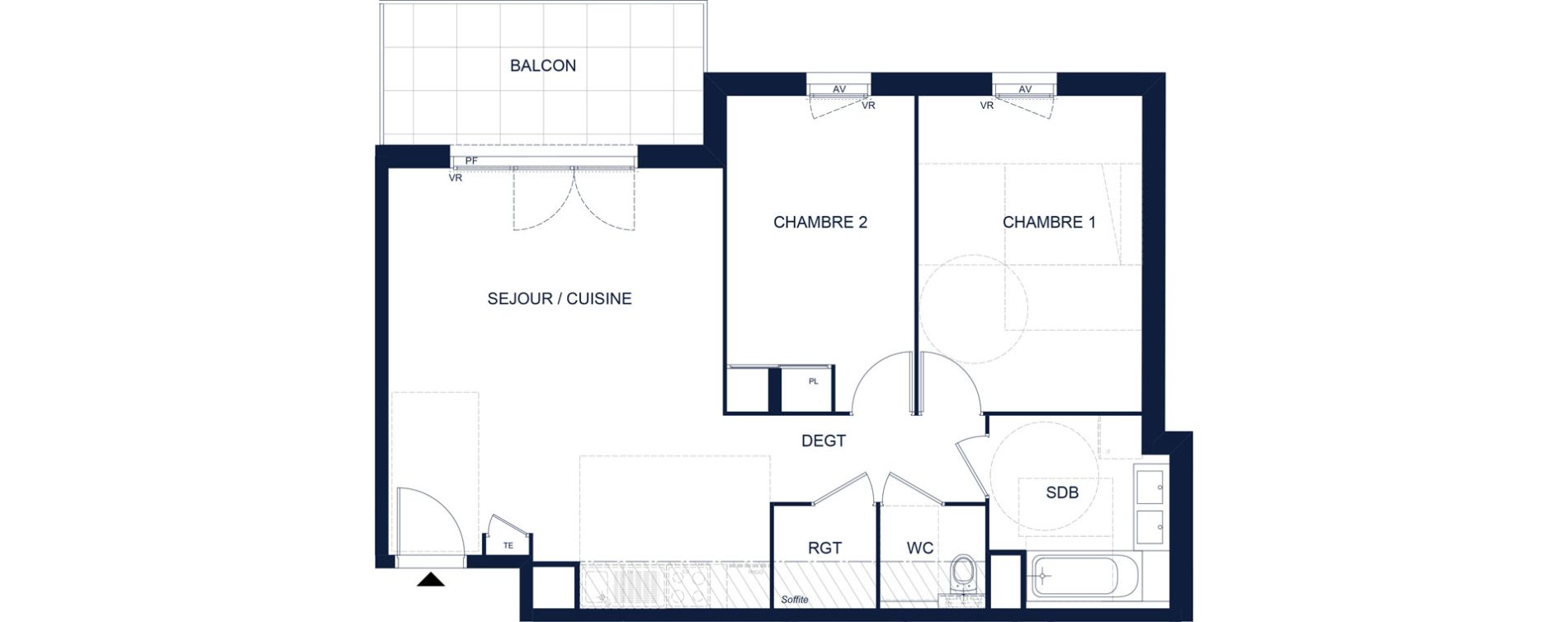 Appartement T3 de 66,25 m2 &agrave; Vichy Deni&egrave;re les romains