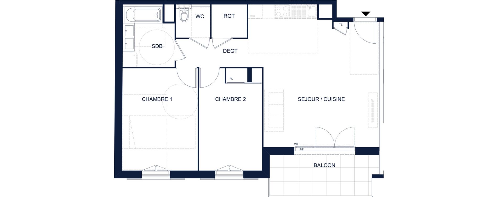 Appartement T3 de 68,44 m2 &agrave; Vichy Deni&egrave;re les romains