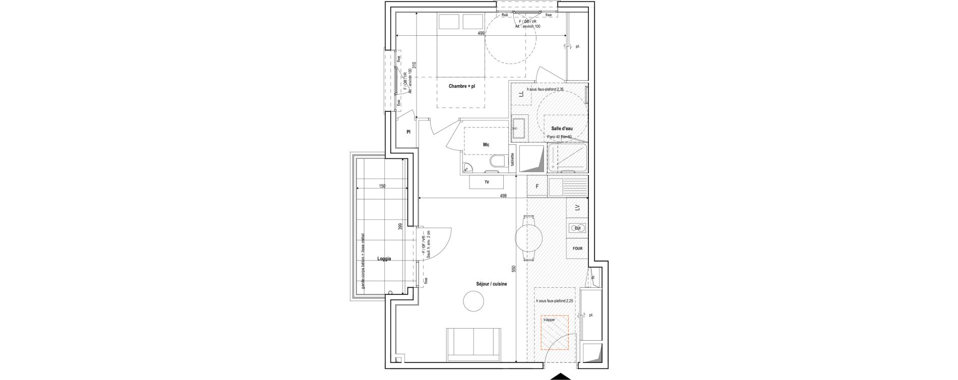 Appartement T2 meubl&eacute; de 53,50 m2 &agrave; Vichy Centre