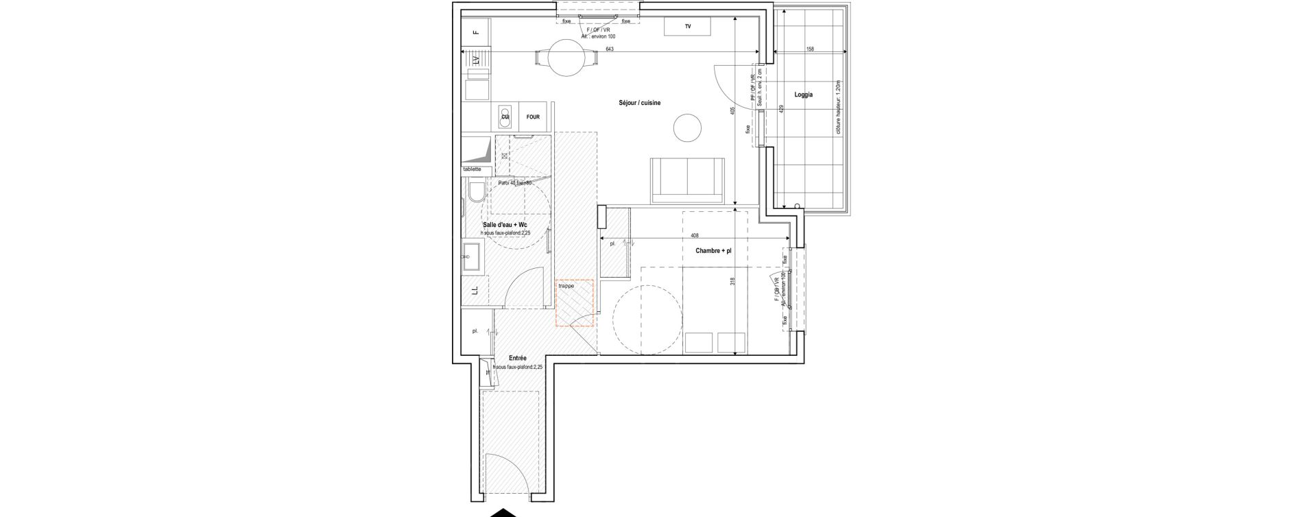 Appartement T2 meubl&eacute; de 51,10 m2 &agrave; Vichy Centre