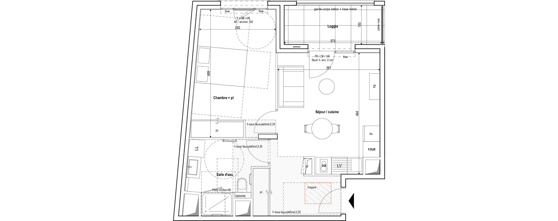 Appartement T2 meubl&eacute; de 45,00 m2 &agrave; Vichy Centre