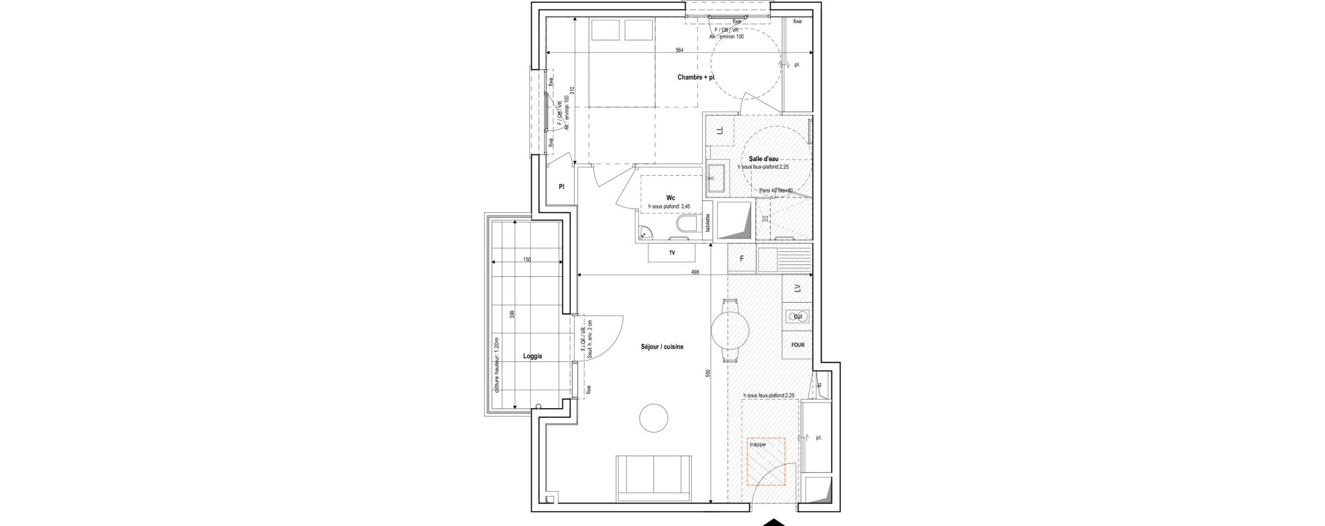 Appartement T2 meubl&eacute; de 53,50 m2 &agrave; Vichy Centre