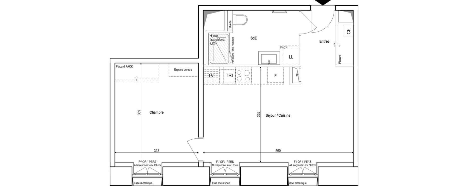 Appartement T2 de 40,90 m2 &agrave; Vichy Centre