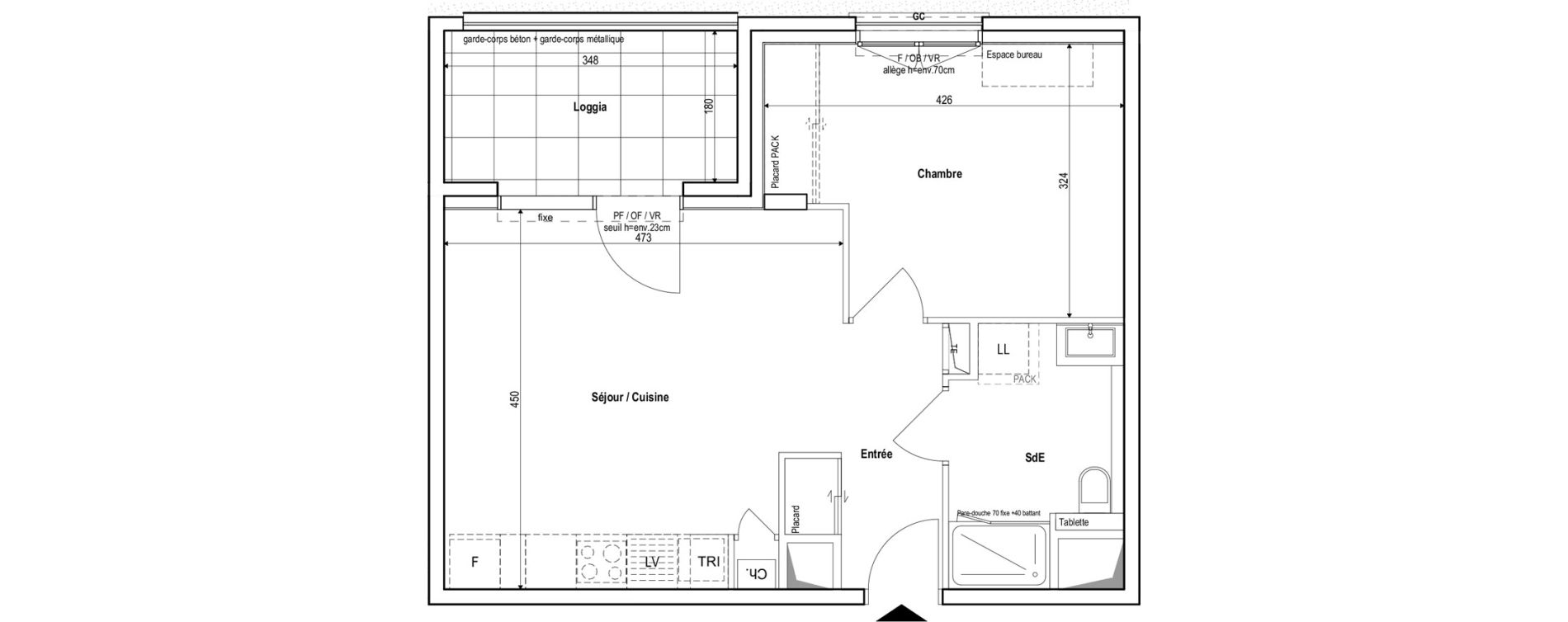 Appartement T2 de 42,30 m2 &agrave; Vichy Centre