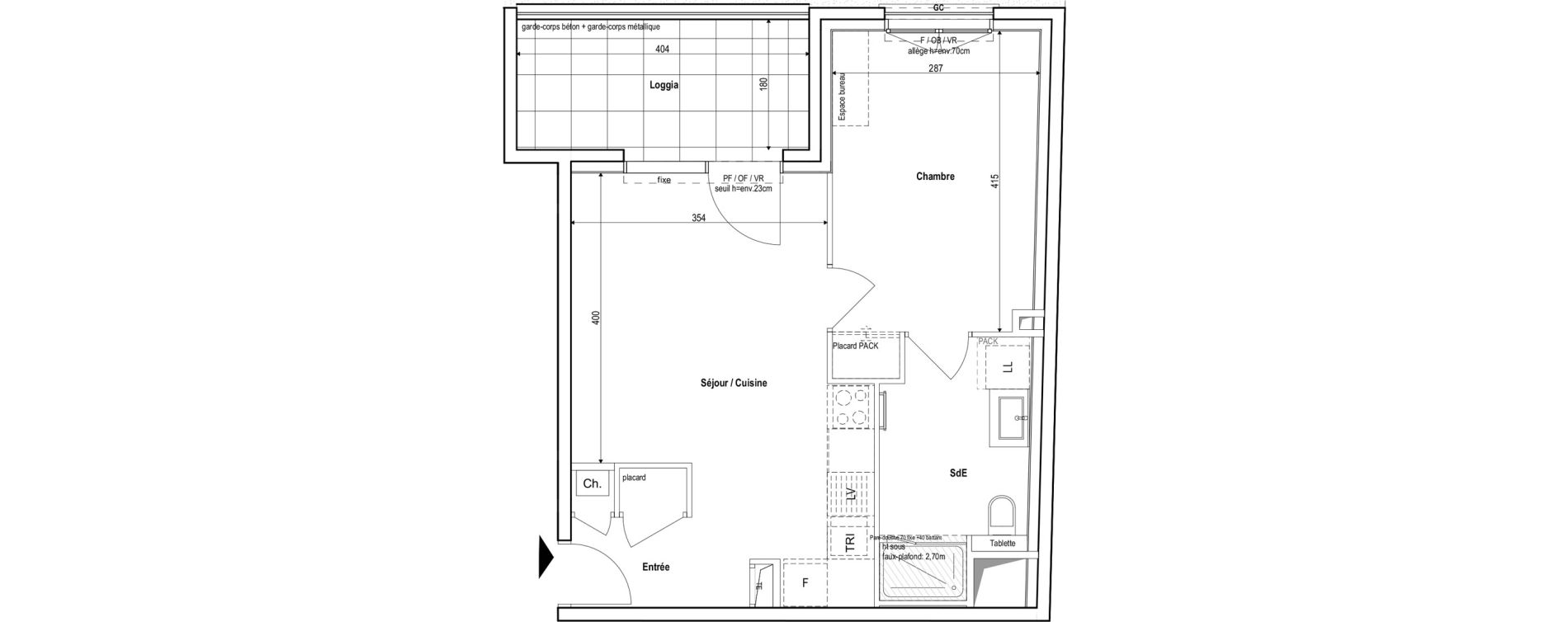 Appartement T2 de 41,40 m2 &agrave; Vichy Centre