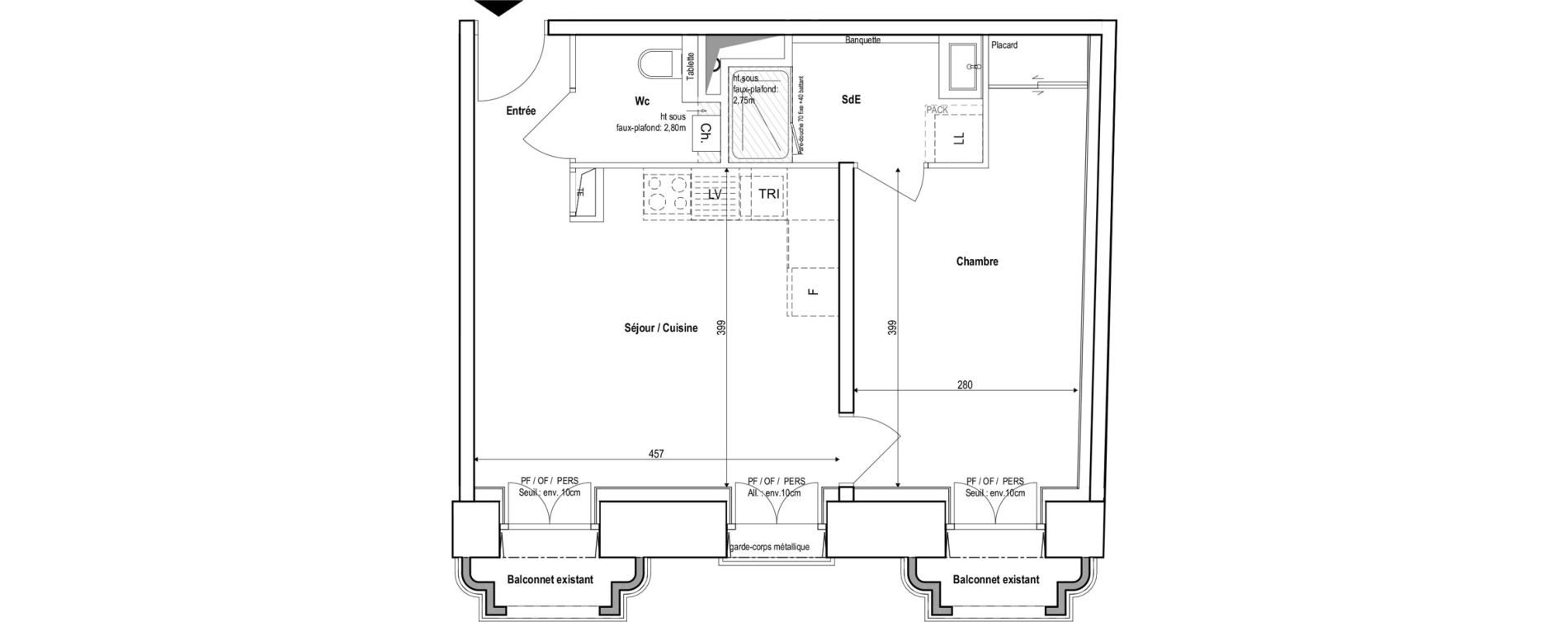 Appartement T2 de 40,60 m2 &agrave; Vichy Centre