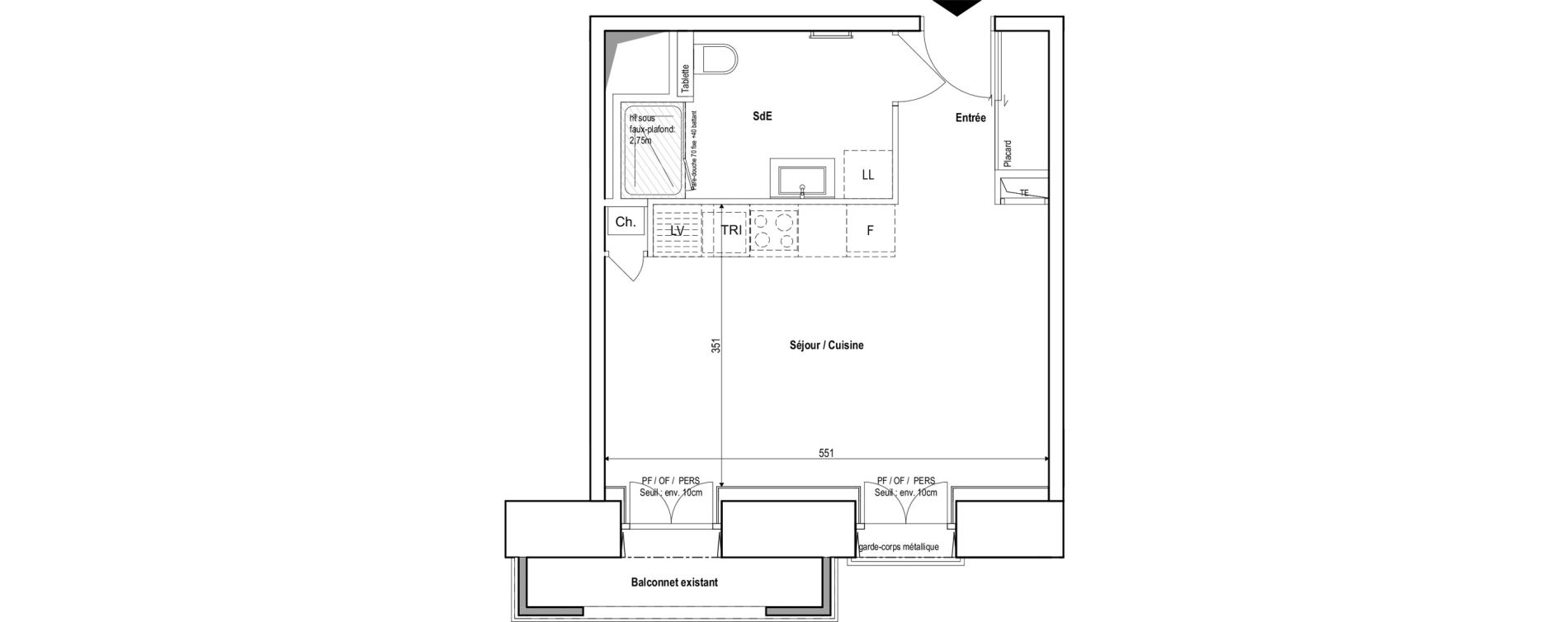 Appartement T1 de 29,20 m2 &agrave; Vichy Centre