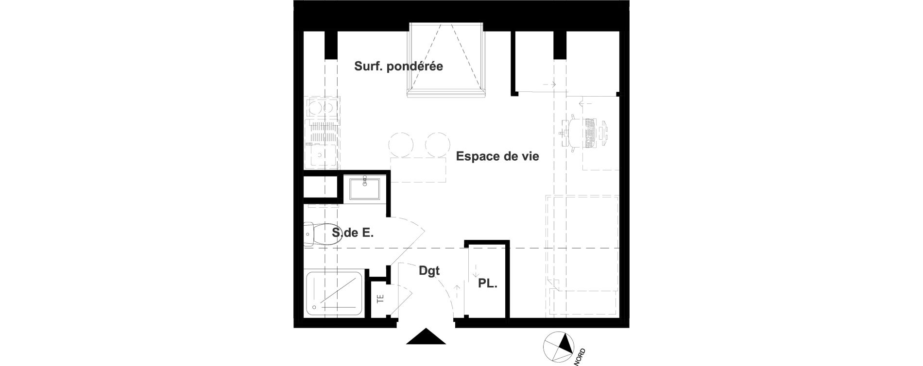 Appartement T1 meubl&eacute; de 17,58 m2 &agrave; Vichy France et rosi&egrave;res