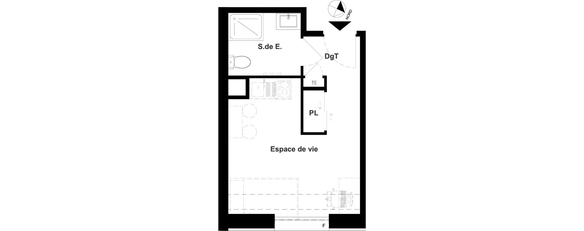Appartement T1 meubl&eacute; de 20,02 m2 &agrave; Vichy France et rosi&egrave;res