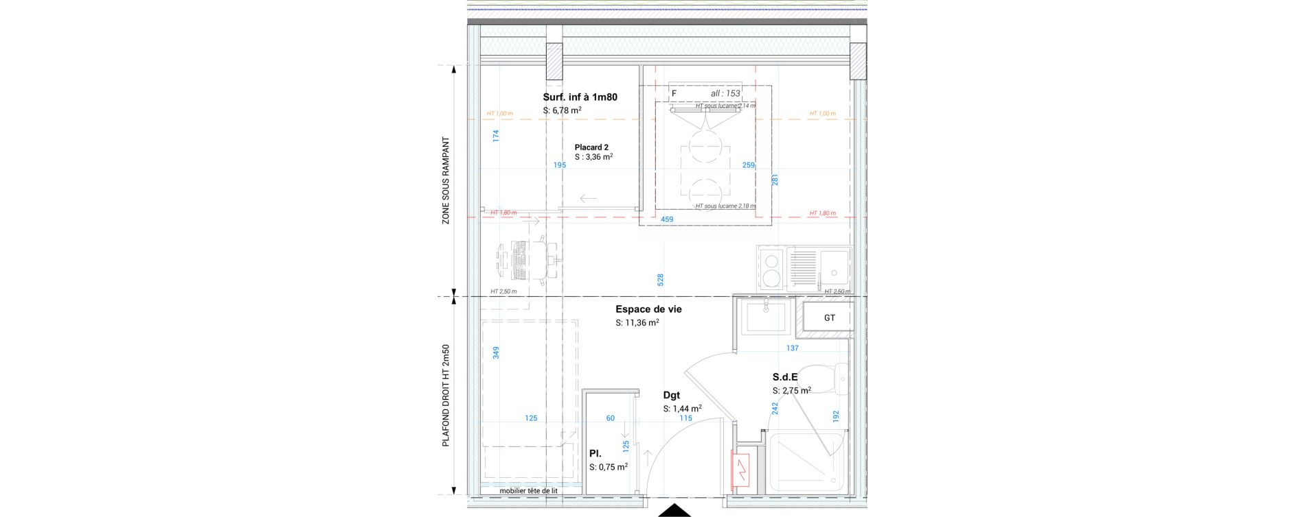 Appartement T1 meubl&eacute; de 23,08 m2 &agrave; Vichy France et rosi&egrave;res