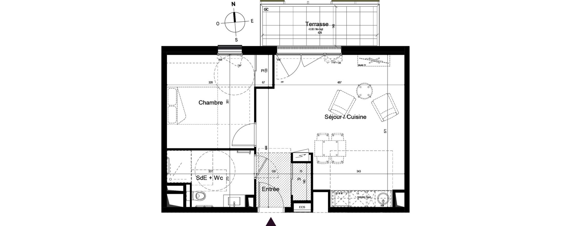 Appartement T2 de 47,73 m2 &agrave; Guilherand-Granges Centre