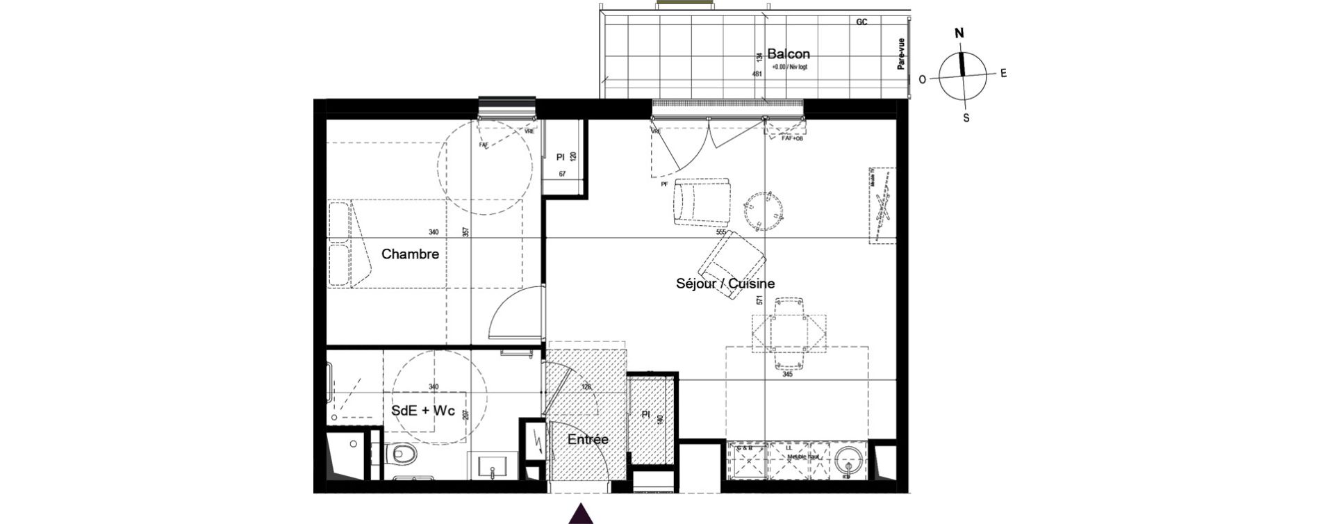 Appartement T2 de 48,53 m2 &agrave; Guilherand-Granges Centre