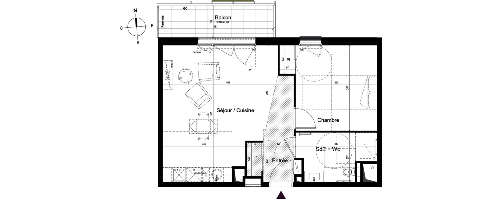 Appartement T2 de 48,52 m2 &agrave; Guilherand-Granges Centre