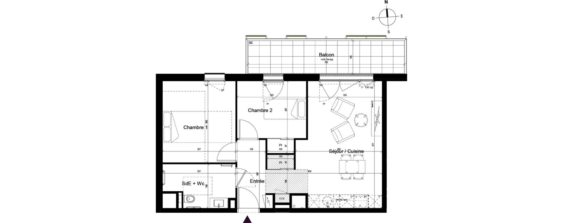 Appartement T3 meubl&eacute; de 53,12 m2 &agrave; Guilherand-Granges Centre