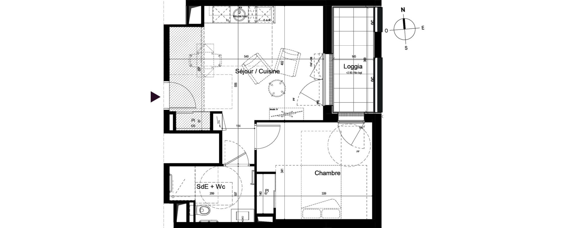 Appartement T2 de 41,64 m2 &agrave; Guilherand-Granges Centre
