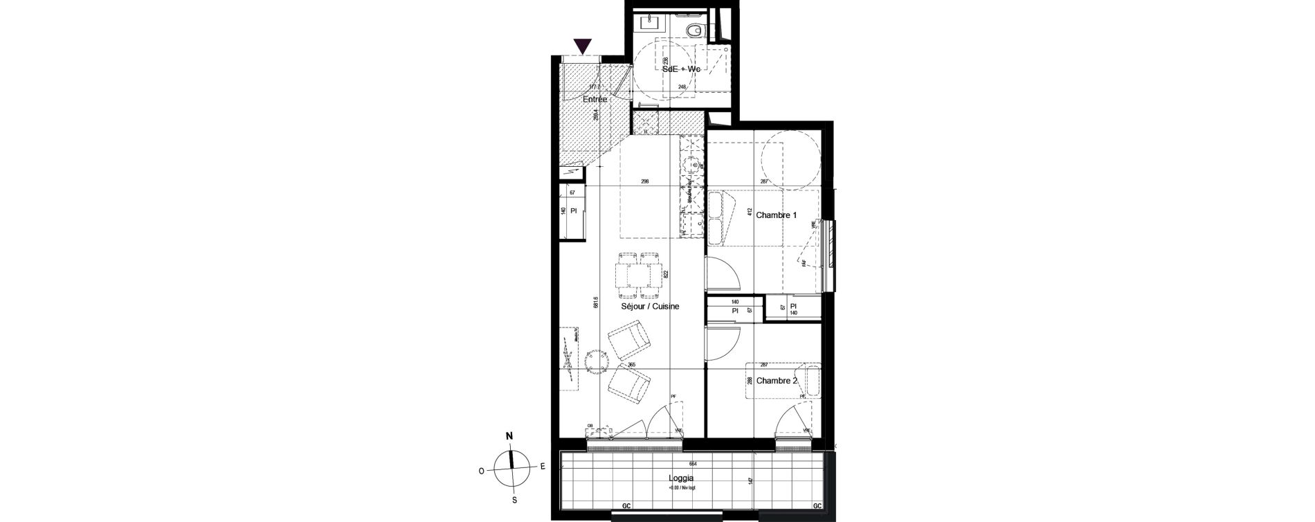 Appartement T3 meubl&eacute; de 59,10 m2 &agrave; Guilherand-Granges Centre