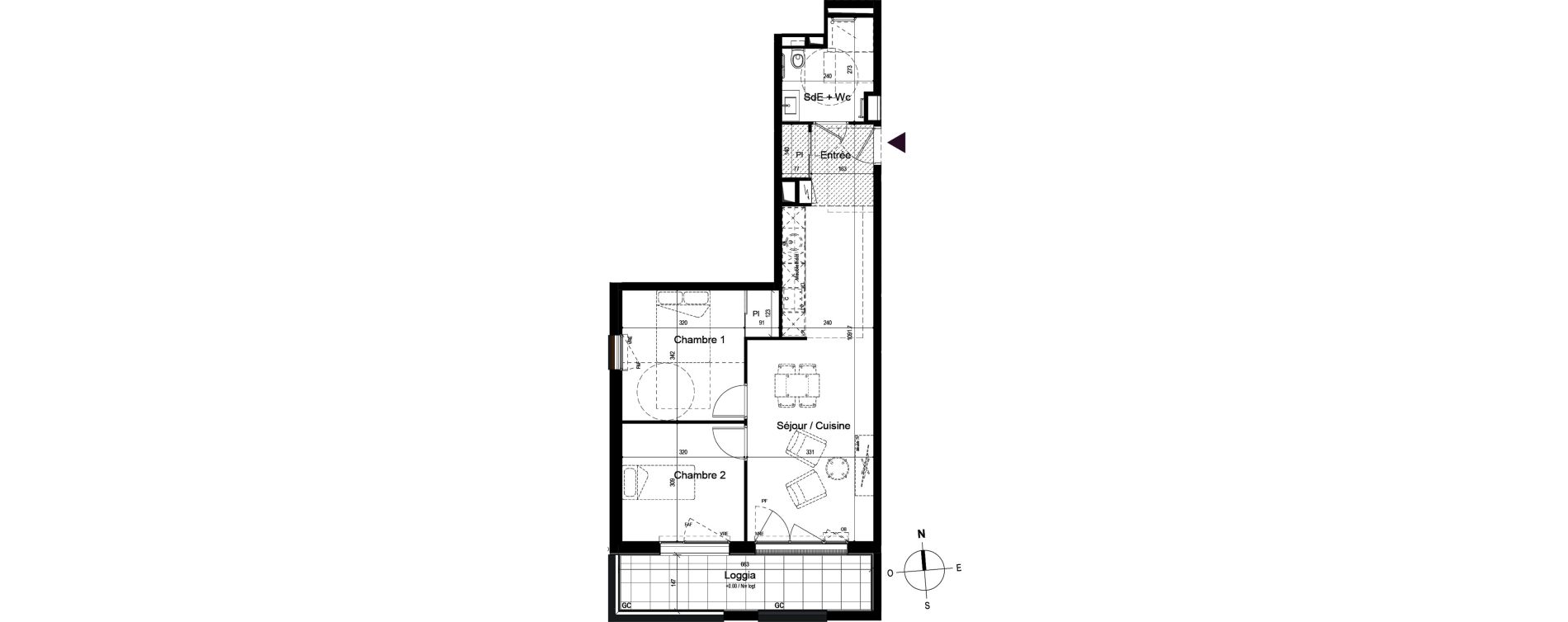 Appartement T3 meubl&eacute; de 57,73 m2 &agrave; Guilherand-Granges Centre