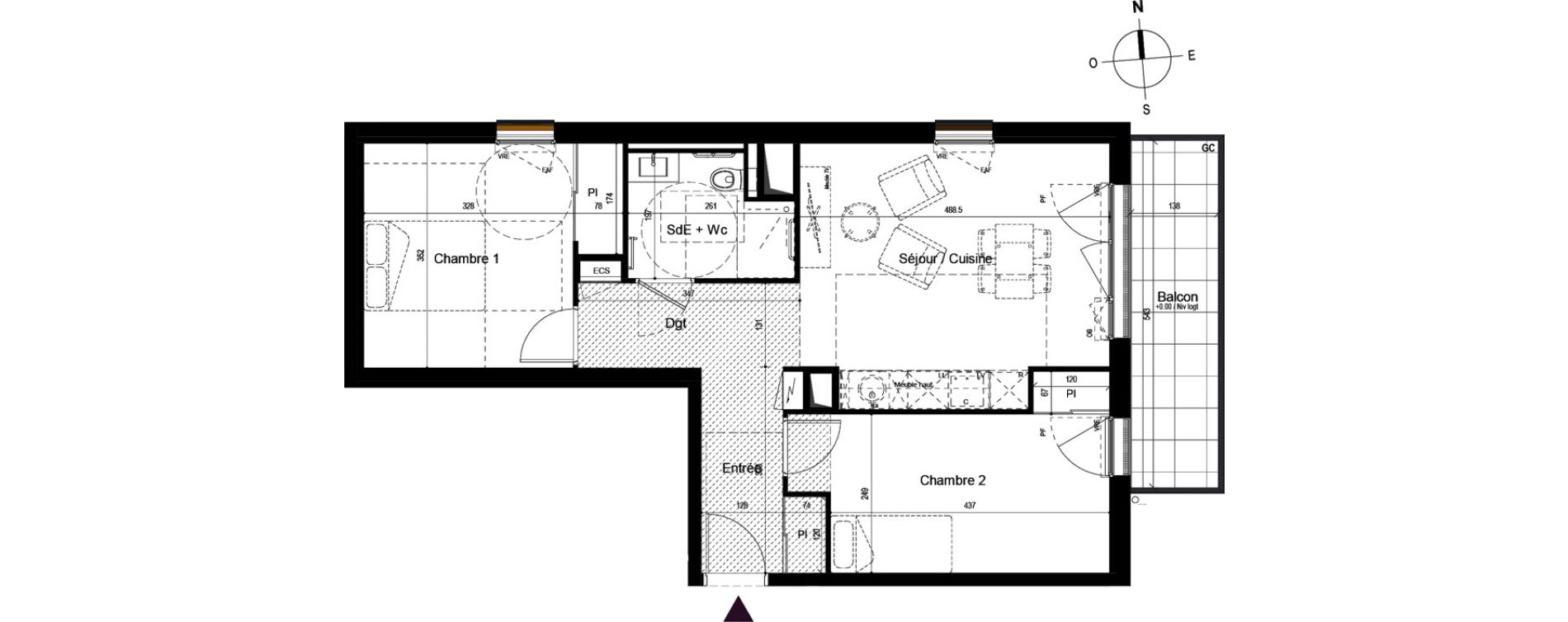 Appartement T3 de 58,65 m2 &agrave; Guilherand-Granges Centre