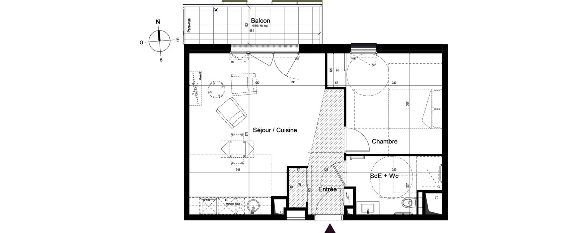 Appartement T2 de 48,52 m2 &agrave; Guilherand-Granges Centre