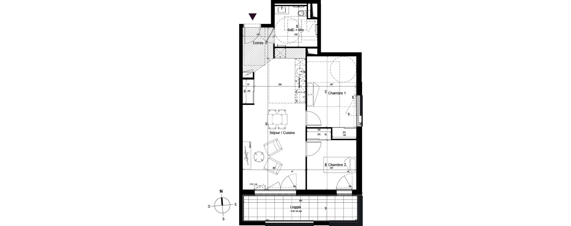 Appartement T3 meubl&eacute; de 59,10 m2 &agrave; Guilherand-Granges Centre