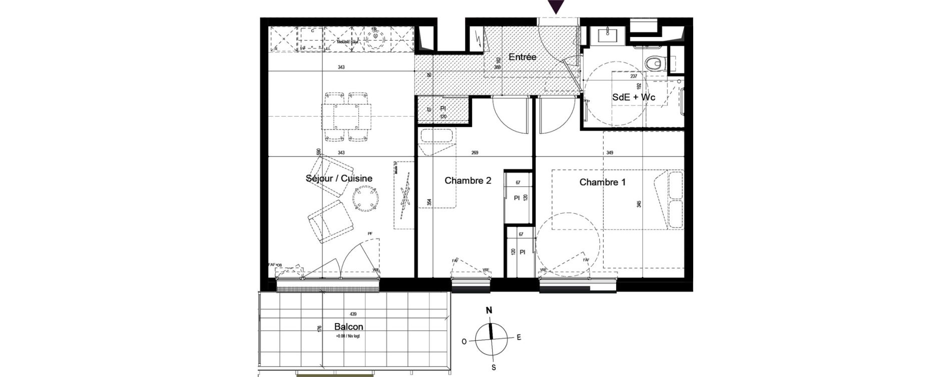 Appartement T3 de 54,18 m2 &agrave; Guilherand-Granges Centre