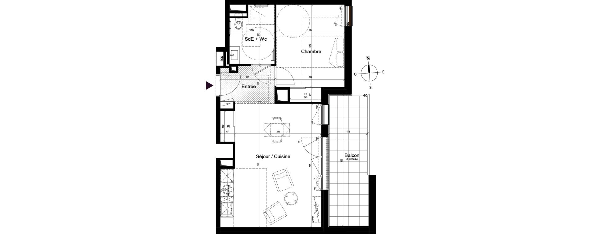 Appartement T2 de 46,90 m2 &agrave; Guilherand-Granges Centre