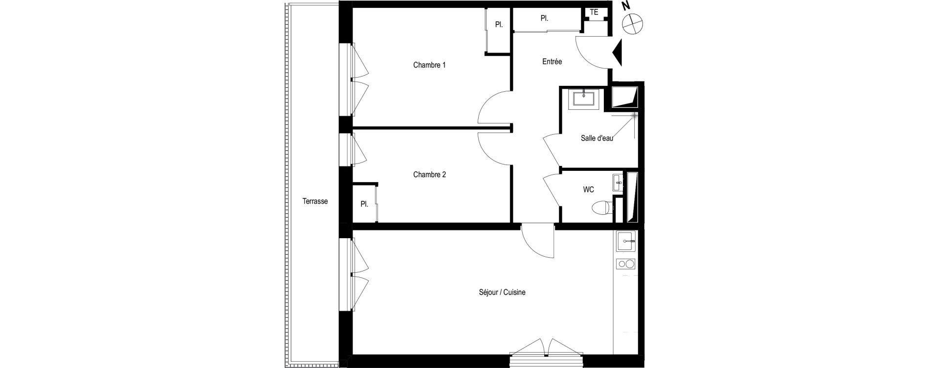 Appartement T3 meubl&eacute; de 62,90 m2 &agrave; Romans-Sur-Is&egrave;re Chatiou - duchesne