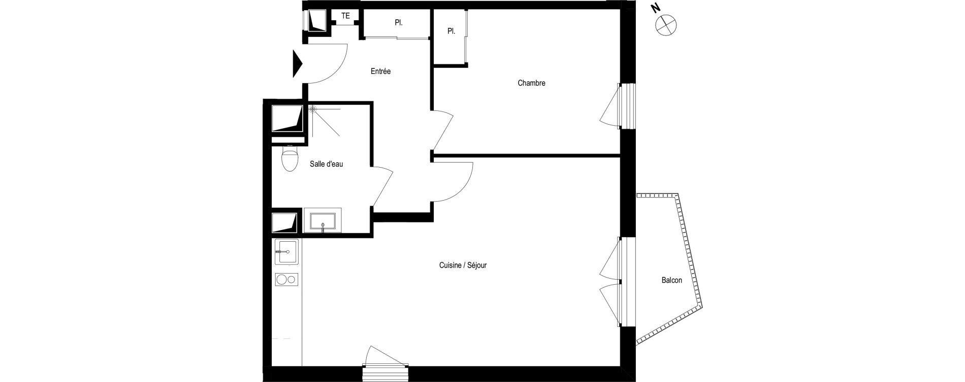 Appartement T2 meubl&eacute; de 53,60 m2 &agrave; Romans-Sur-Is&egrave;re Chatiou - duchesne