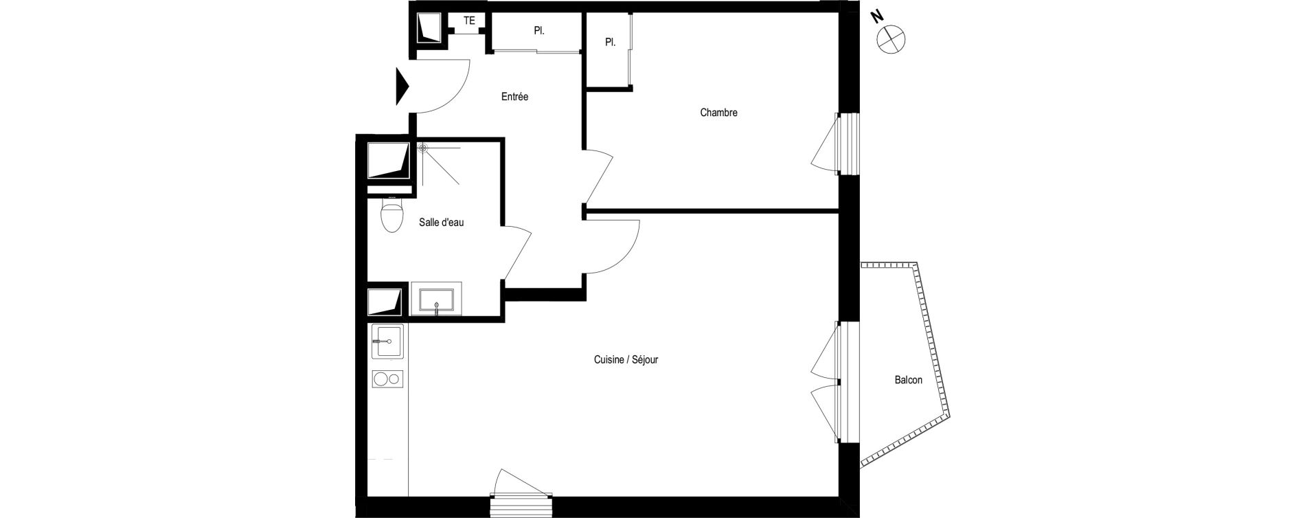 Appartement T2 meubl&eacute; de 53,60 m2 &agrave; Romans-Sur-Is&egrave;re Chatiou - duchesne