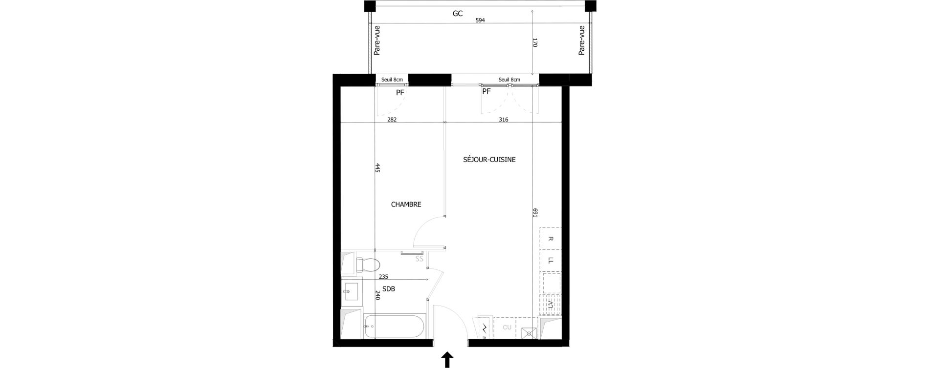 Appartement T2 de 39,61 m2 &agrave; Valence Dame blanche