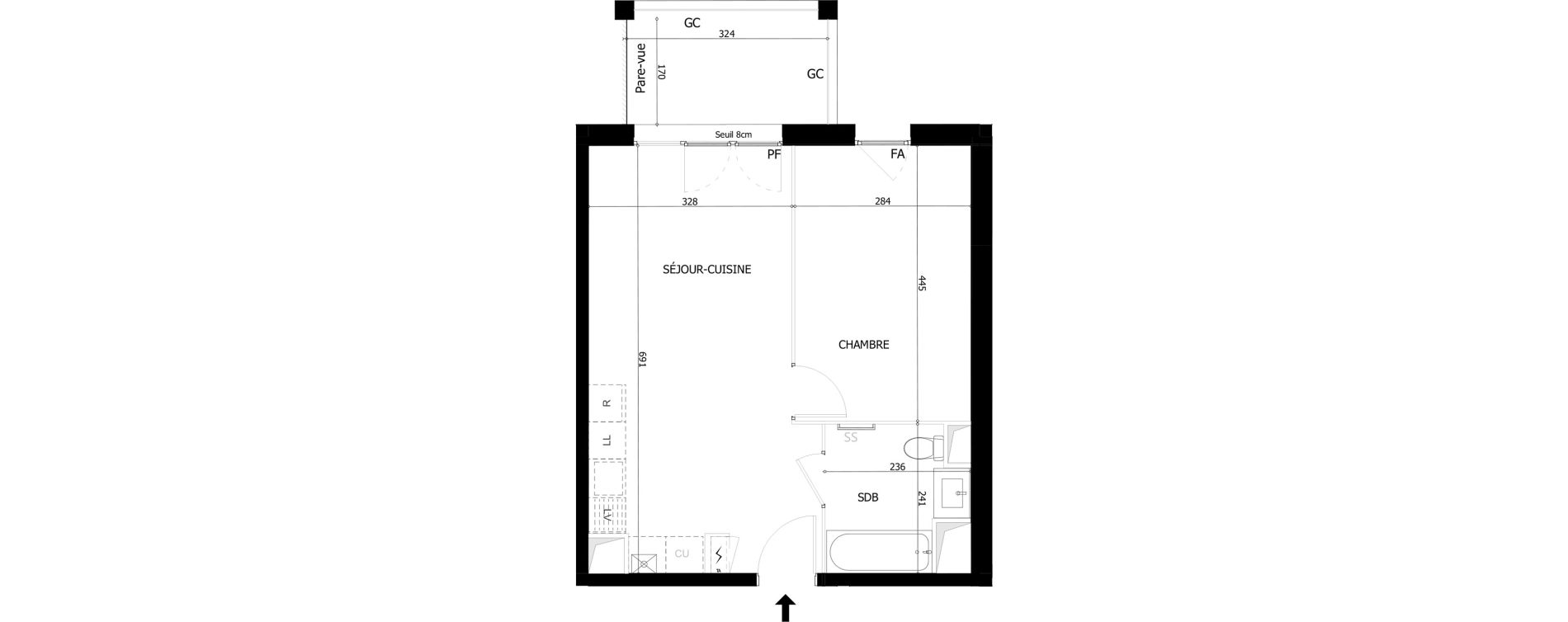 Appartement T2 de 40,63 m2 &agrave; Valence Dame blanche