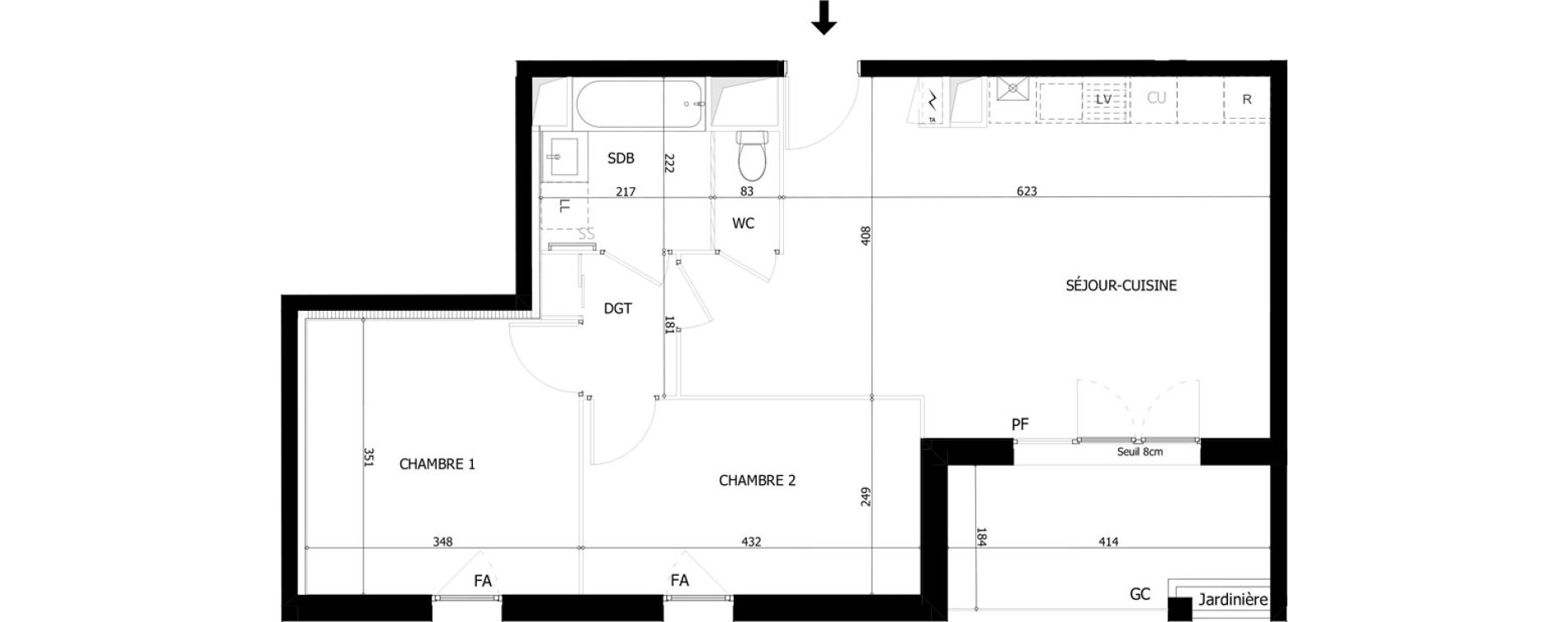 Appartement T3 de 61,01 m2 &agrave; Valence Dame blanche