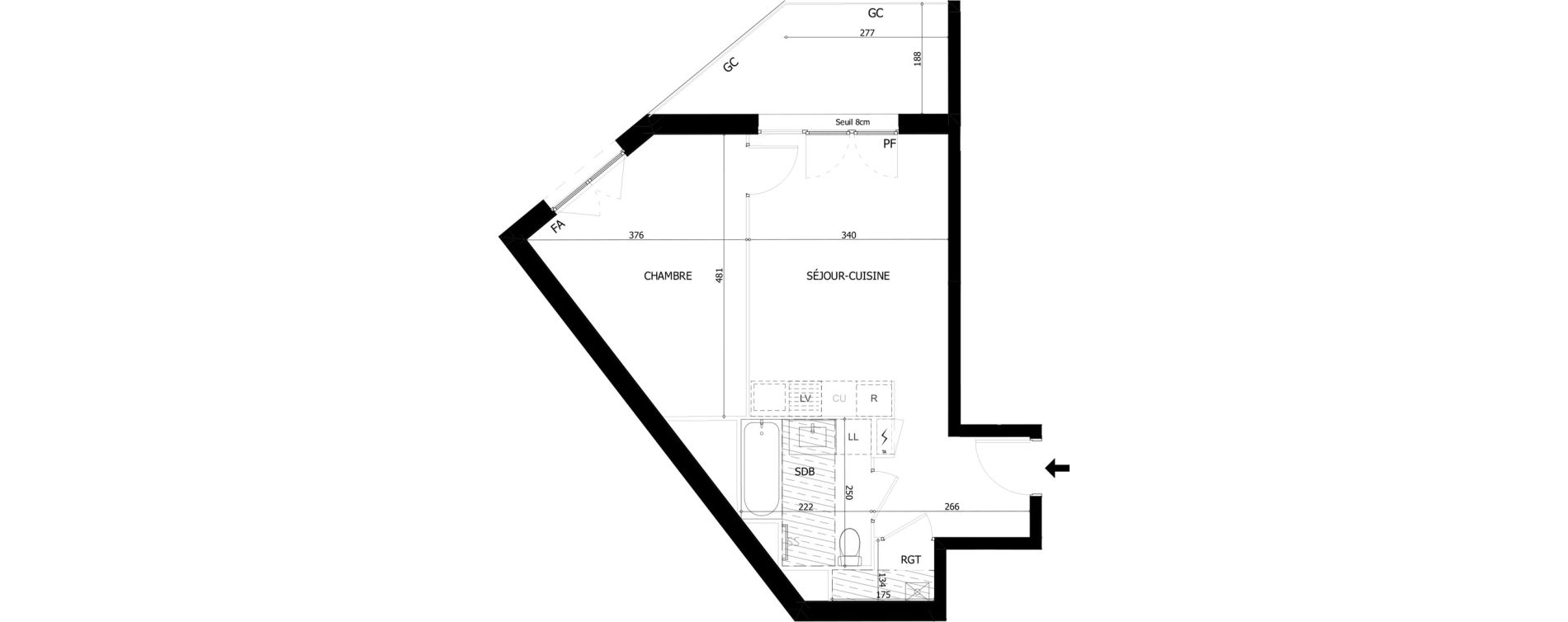 Appartement T2 de 40,21 m2 &agrave; Valence Dame blanche