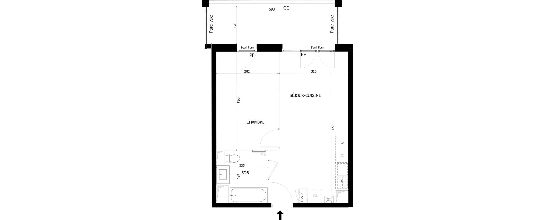 Appartement T2 de 39,61 m2 &agrave; Valence Dame blanche