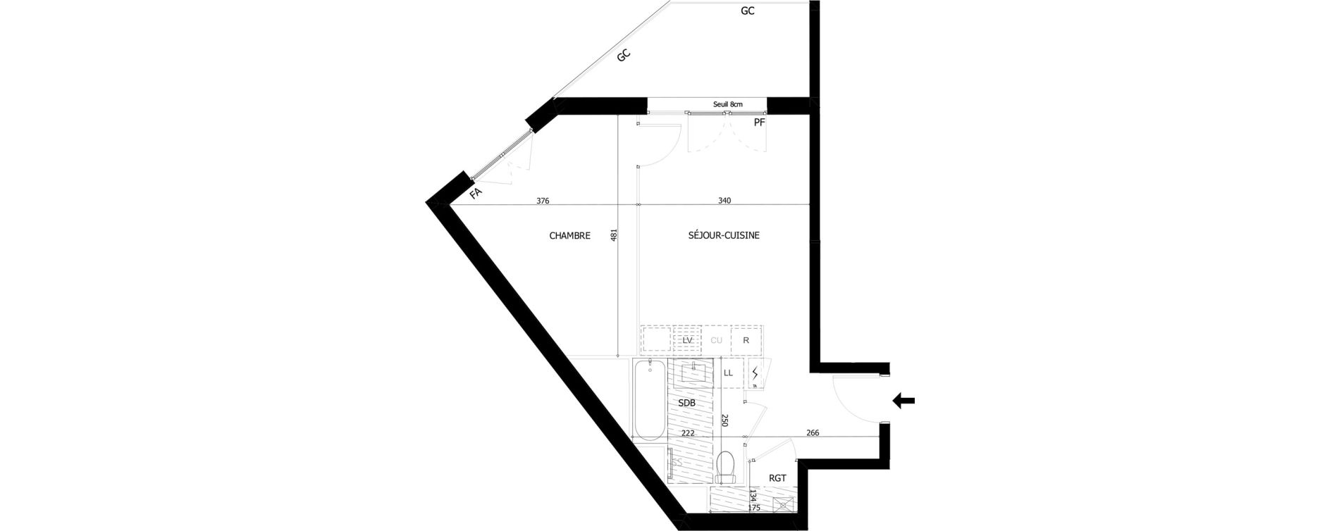 Appartement T2 de 40,21 m2 &agrave; Valence Dame blanche