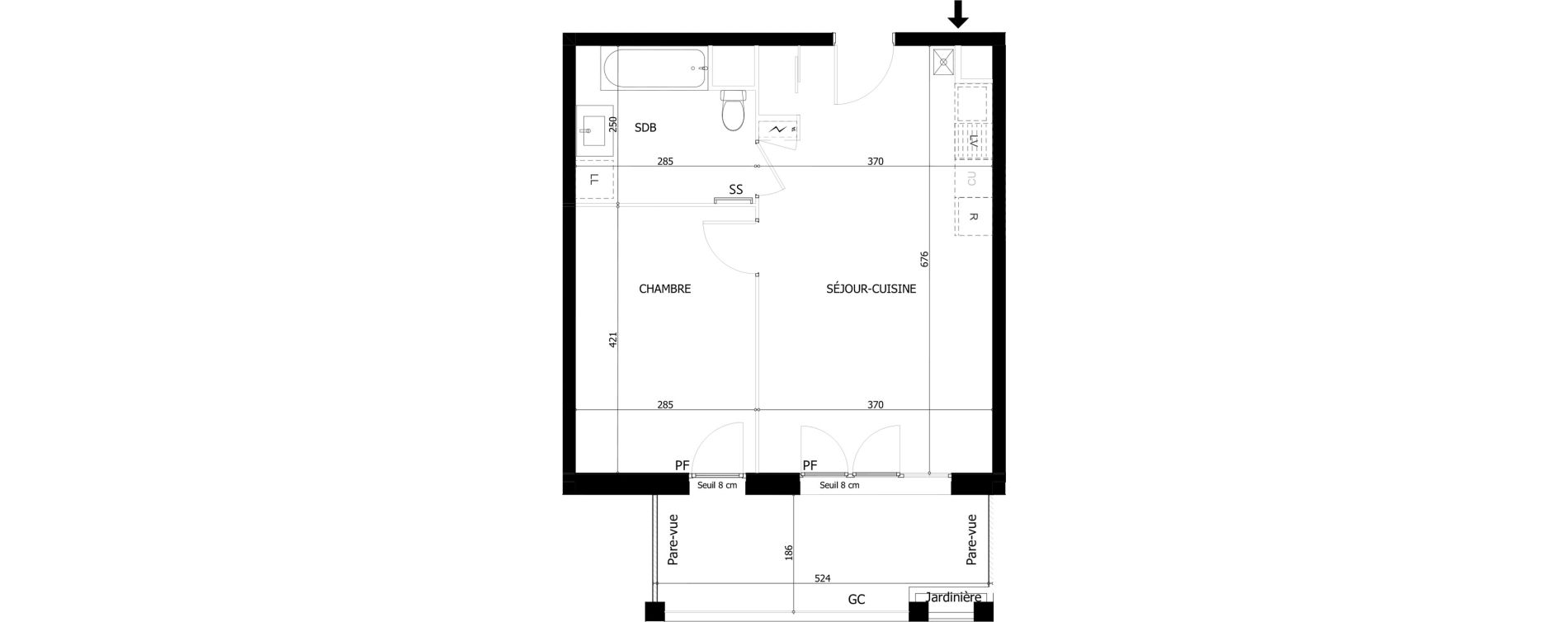 Appartement T2 de 42,97 m2 &agrave; Valence Dame blanche