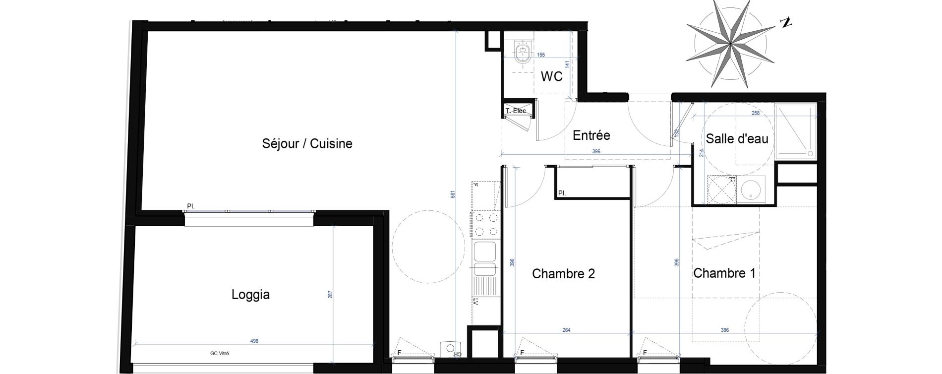 Appartement T3 de 70,48 m2 &agrave; Valence Centre