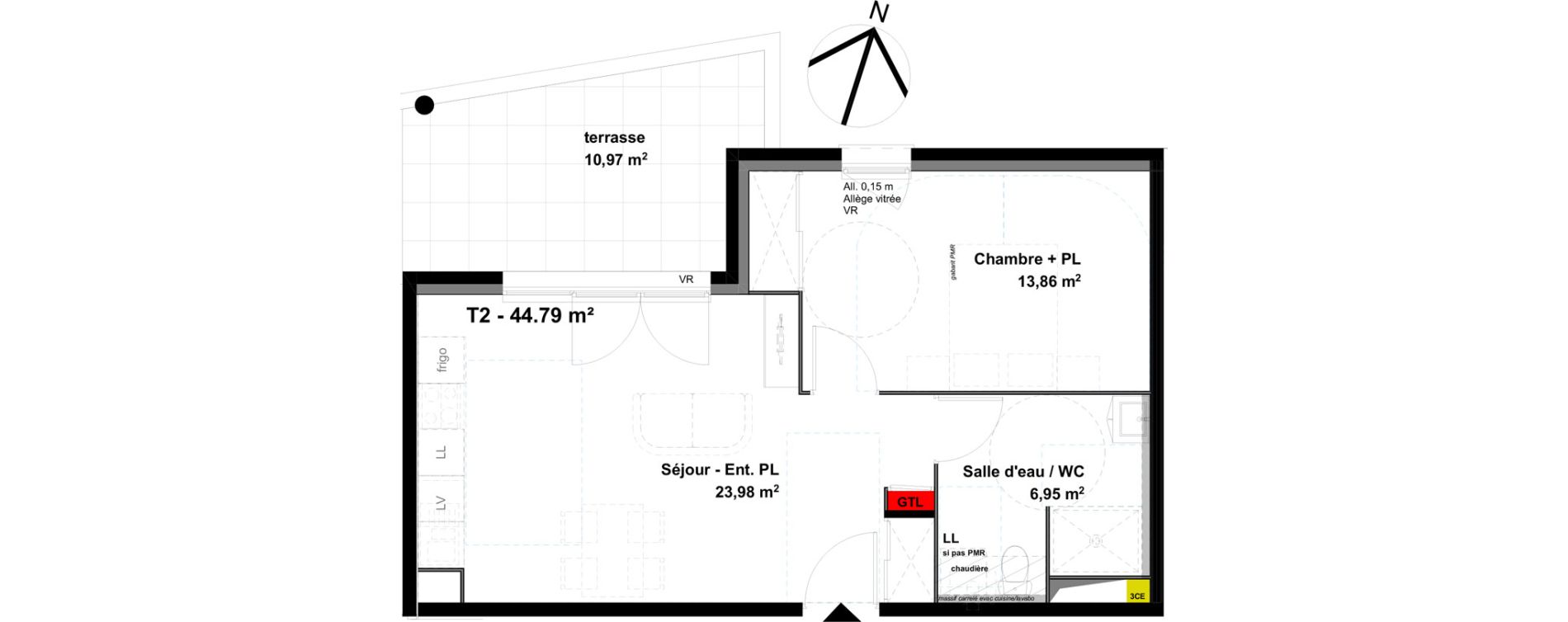Appartement T2 de 44,79 m2 &agrave; Valence Lautagne