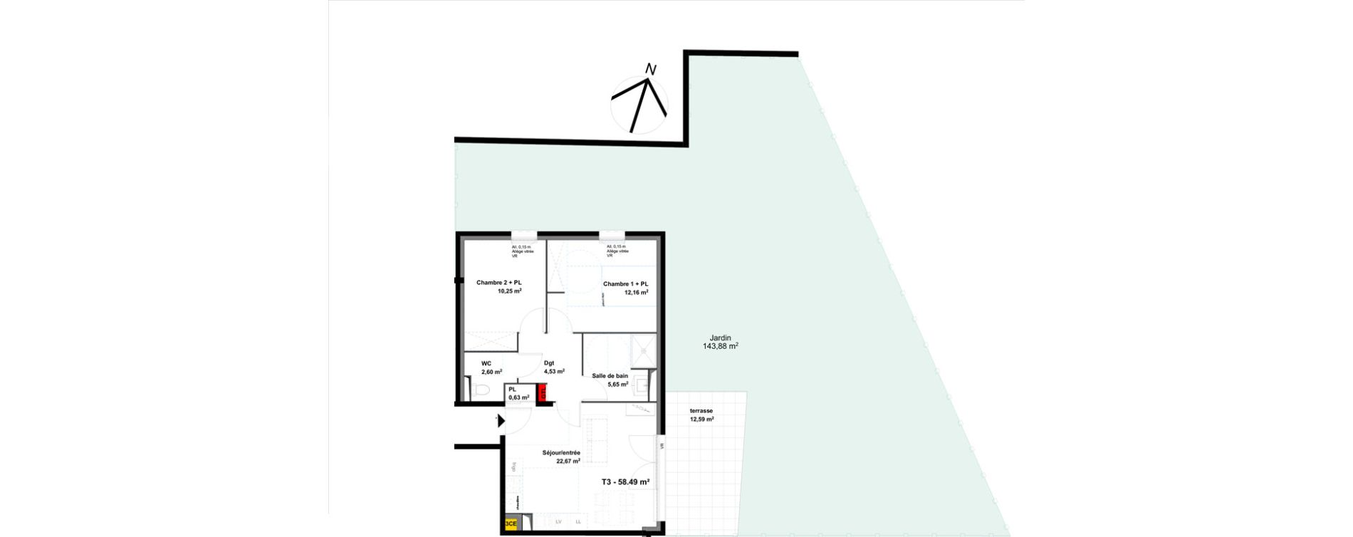 Appartement T3 de 58,49 m2 &agrave; Valence Lautagne
